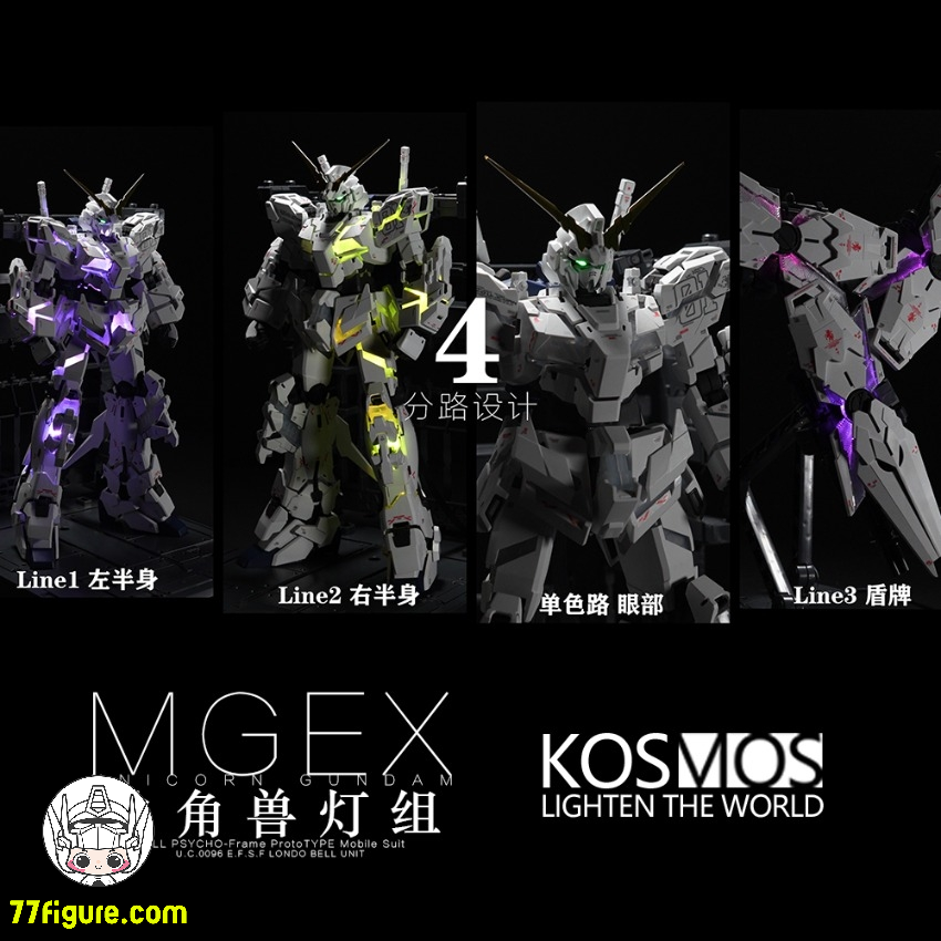 Kosmos 1/100 MGEX ユニコーンガンダム用 LEDユニット ホワイトアイ
