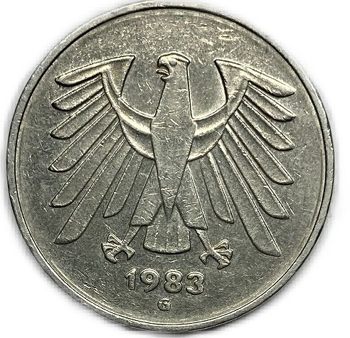 楽天市場】ドイツ貨幣 5マルク 年代ランダム VF 記念貨幣 Germany