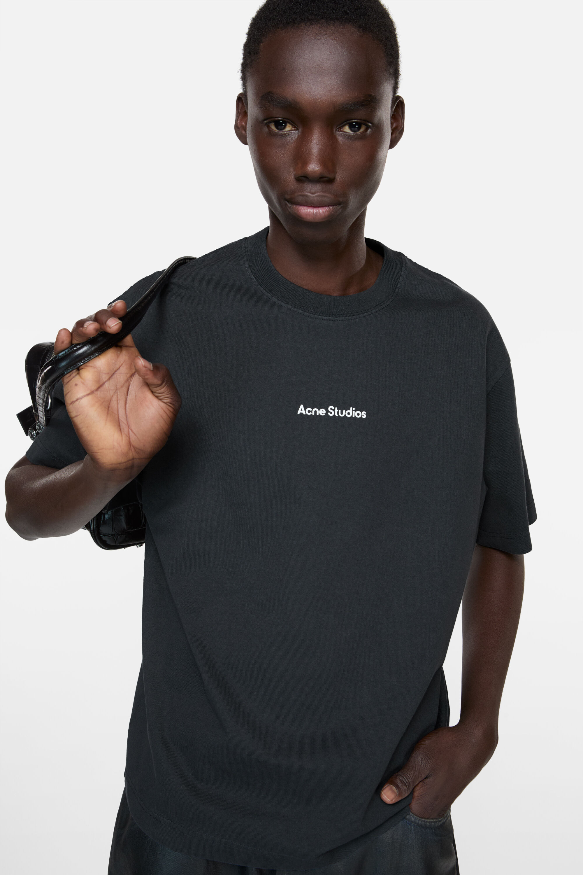 Acne Studios - スタンプロゴTシャツ - リラックスフィット - ブラック