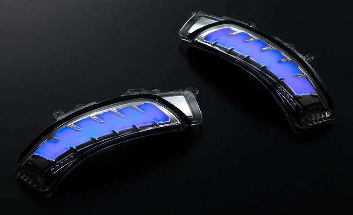 プリウスα40系用LEDウインカーミラー・流星シーケンシャルウインカー