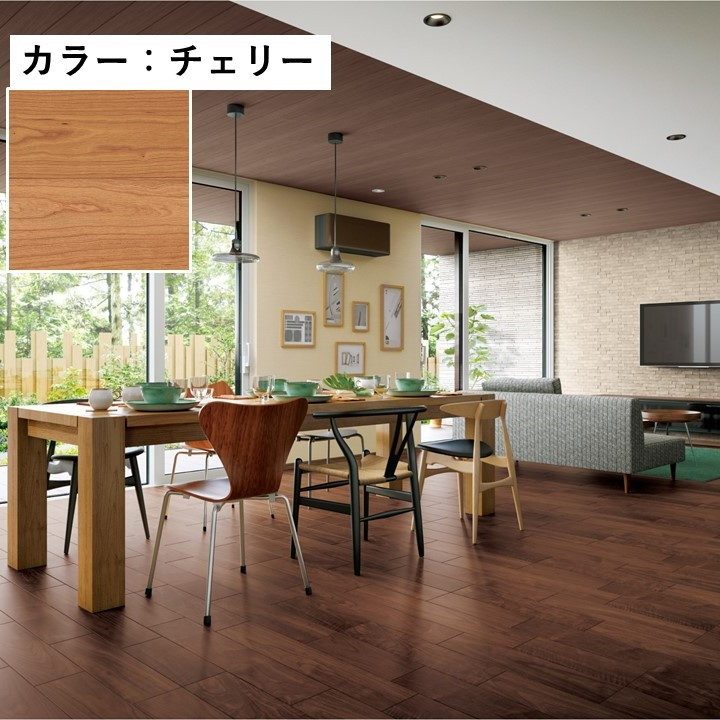 YP78-13 ジオナチュラル 12mm厚 2P チェリー 303×1818mm 6枚入 WPC床材