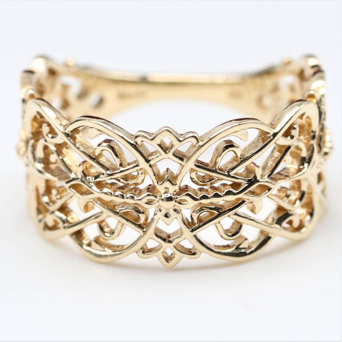 アガット 定番人気 K10 透かし リング 13号 agete （管9_019）｜Yahoo