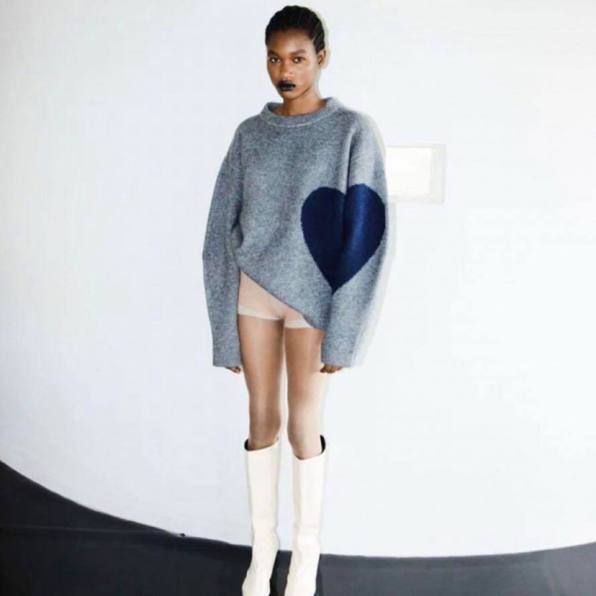 nknit ハートパターンニット グレー｜Yahoo!フリマ（旧PayPayフリマ）