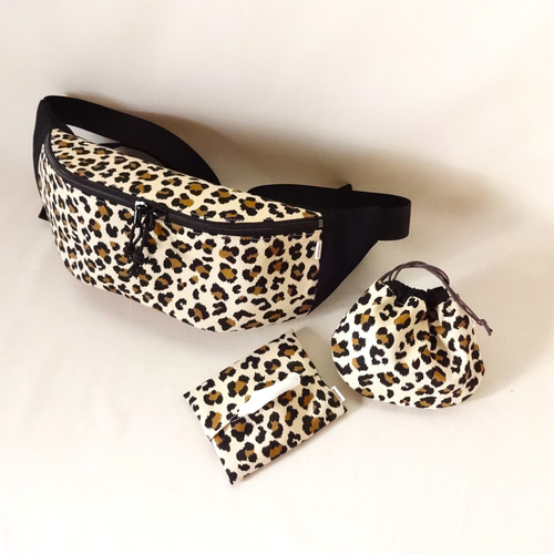 在庫処分セール】ヒョウ柄のボディーバッグセット ボディバッグ
