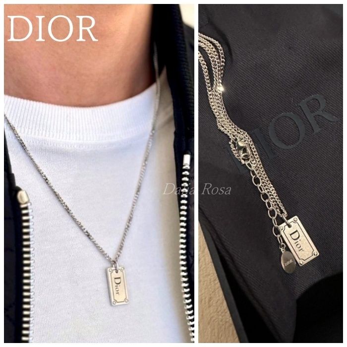 お洒落メンズに【DIOR】プレート シルバーネックレス (Dior/ネックレス