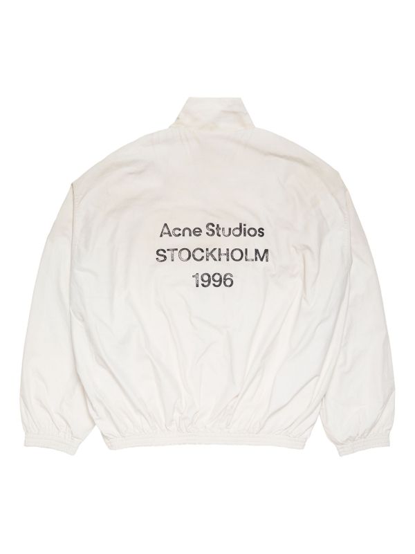 Acne Studios Logo Zipper Jacket | White | FARFETCH