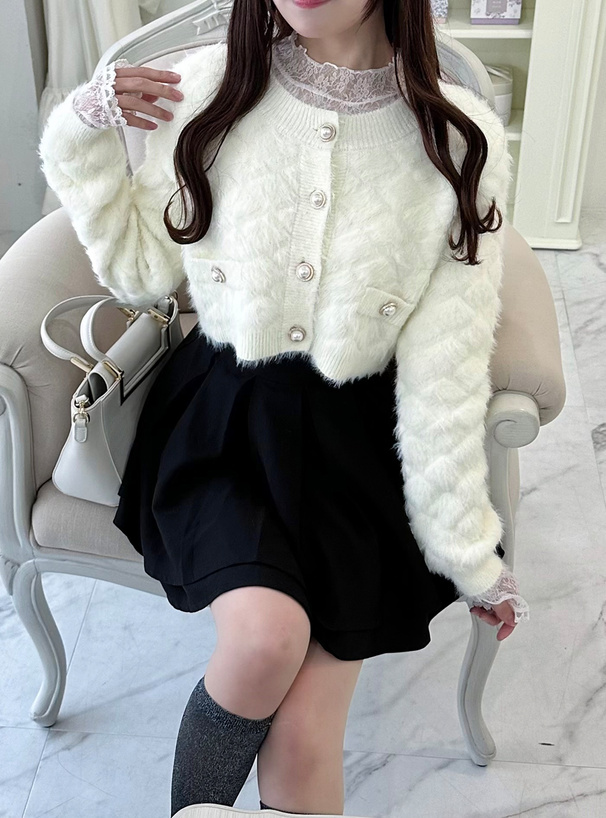 キルティングシャギーニットカーディガン[tu1530] | レディース