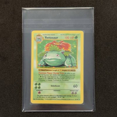 Venusaur 15/102 Holo Rare 1999 Pokemon Base SHADOWLESS Set WOTC