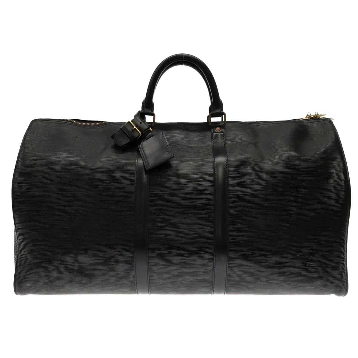 ルイヴィトン/ボストンバッグ/キーポル55/ノワール/レザー（LVロゴの