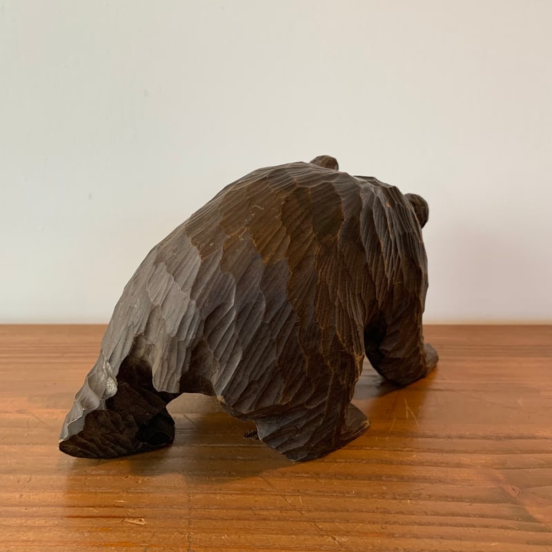 木彫り熊 鮭咥え這い熊 ガラス目 北海道 | MILMOUNTAIN STORE