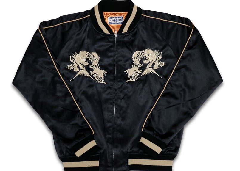 MIKASA オリジナルスカジャン 【パイピングモデル】 花龍 薄手 日本製