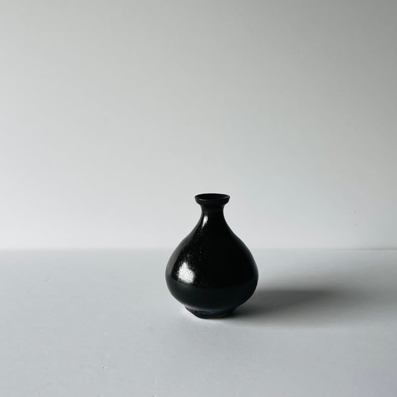 Sー9 鈴木大弓 黒高麗徳利 箱付き Suzuki Hiroyumi Black Korean