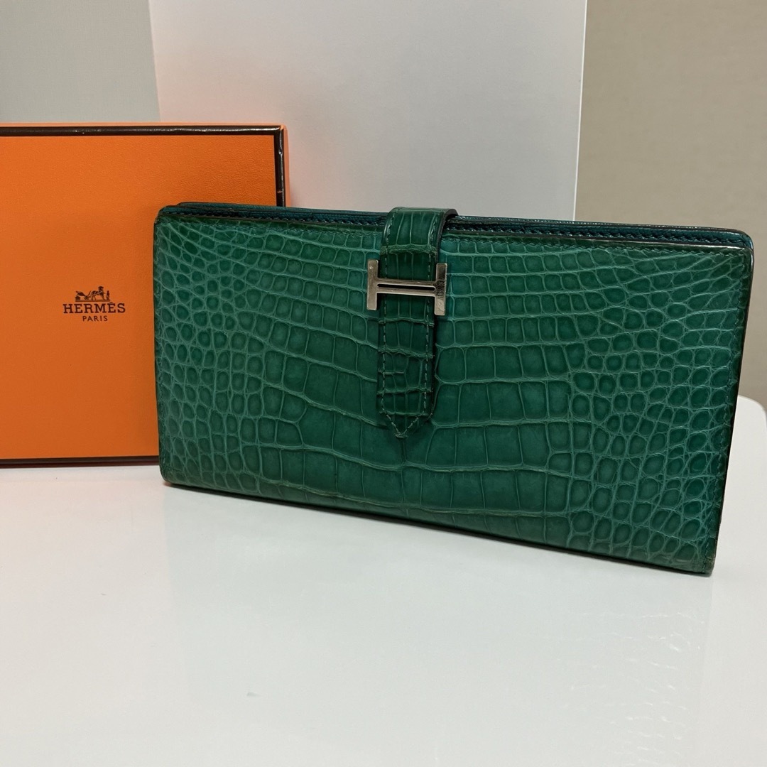 HERMES - 激レア☆HERMES エルメス クロコ ワニ ベアンスフレ 長財布