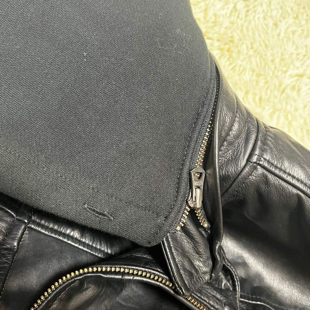 shama シャマ ライダースジャケット 牛革 レザー フーデッド 黒 メンズ