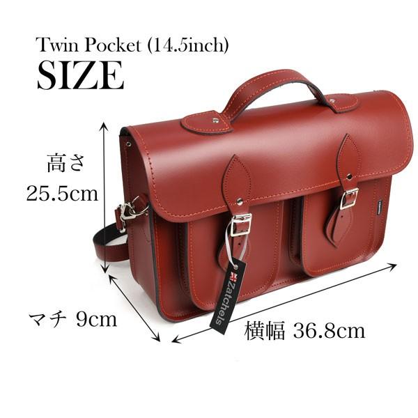 Zatchels（ザッチェルズ） ツインポケットサッチェルバッグ-14.5インチ