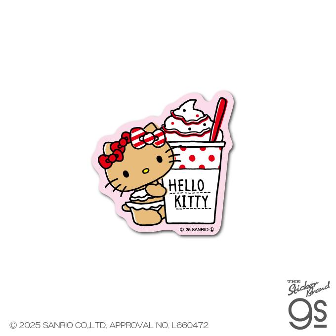 日焼けハローキティ ダイカットミニステッカー フラッペ 夏 海