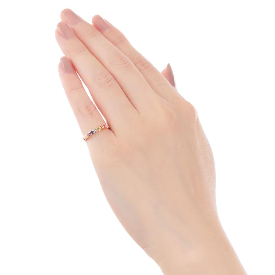 ジュエリーツツミ K10イエローゴールドマルチストーンリング（ピンキー