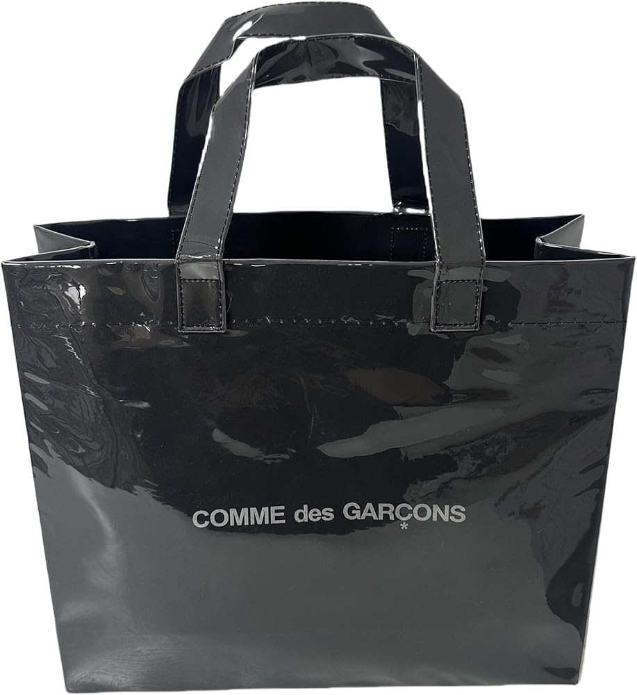 Amazon | [コムデギャルソン] ブラックビニールトートバッグ, 大容量