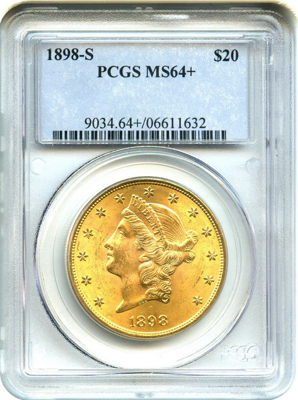 アンティークコイン アメリカ 20ドル金貨リバティヘッド1898-S ＄20