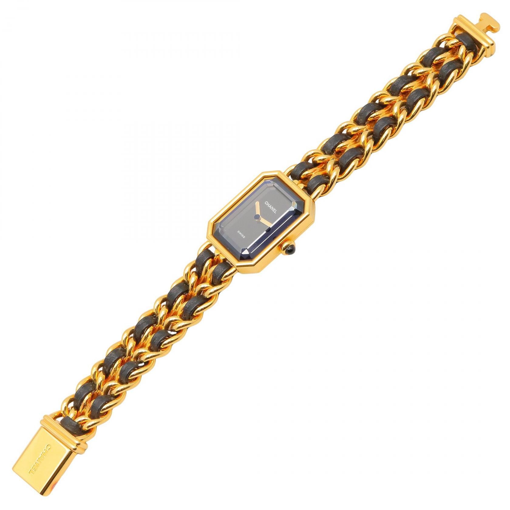 プルミエール M レディース 腕時計 クオーツ GP レザー ブラック