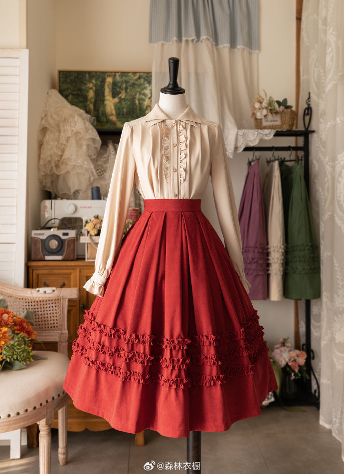 予約販売】Forest Basket 4.0 三段フリルスカート リボンのヘアアクセ