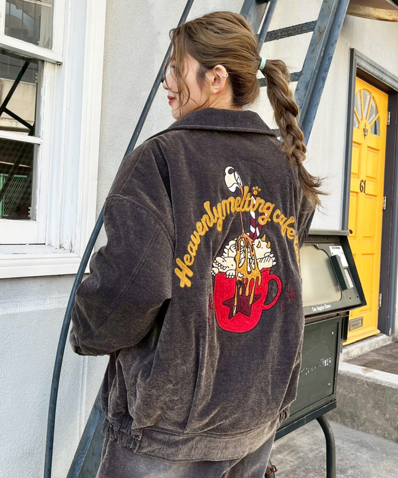 フロックツイル Dino CAFE BACK刺しゅうブルゾン｜DOUBLE NAME ダブル