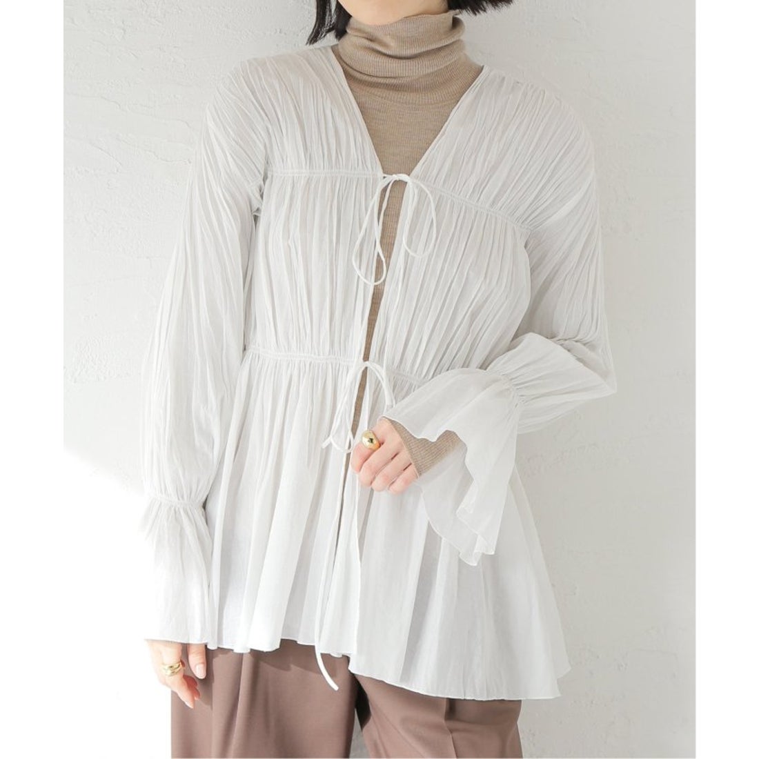 プラージュ Plage COTTON SHIRRING ブラウス （ホワイト