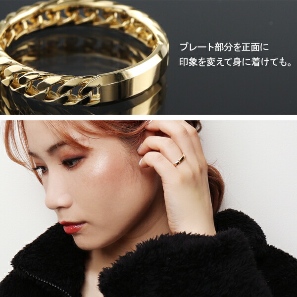 チェーンデザイン K18 イエローゴールドリング 5号〜21号 指輪 リング