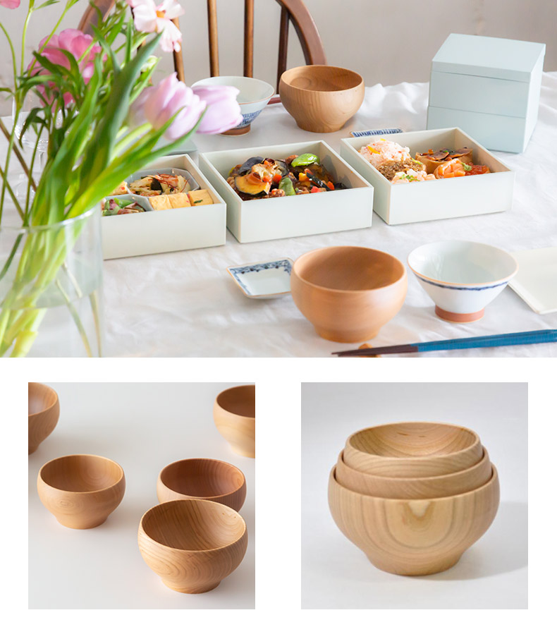 山中塗 天然木製漆器 嘉匠菴 桜〇椀 ナチュラルL 1客 化粧箱入 汁椀