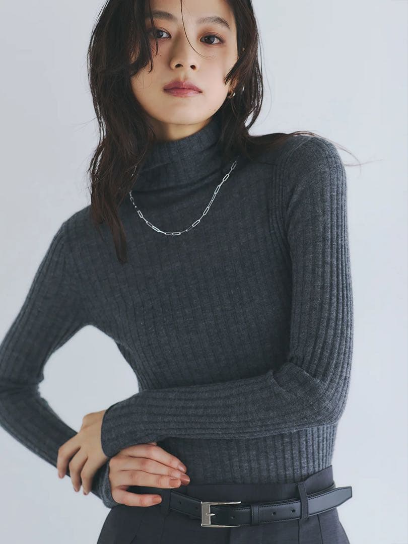 カシミヤ100シアータートルネックプルオーバー anuans アニュアンス