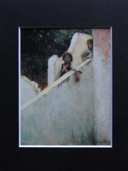 ジョン・シンガー・サージェント、カプリ島の思い出、希少な額装用画集より