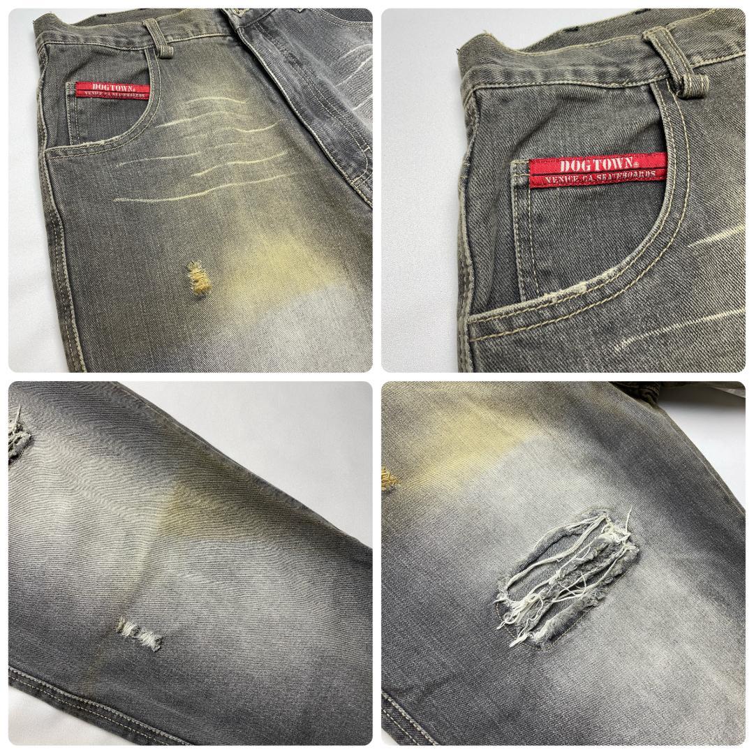 ドッグタウンバギーデニムジーンズw31刺繍b系黒龍古着ストリート