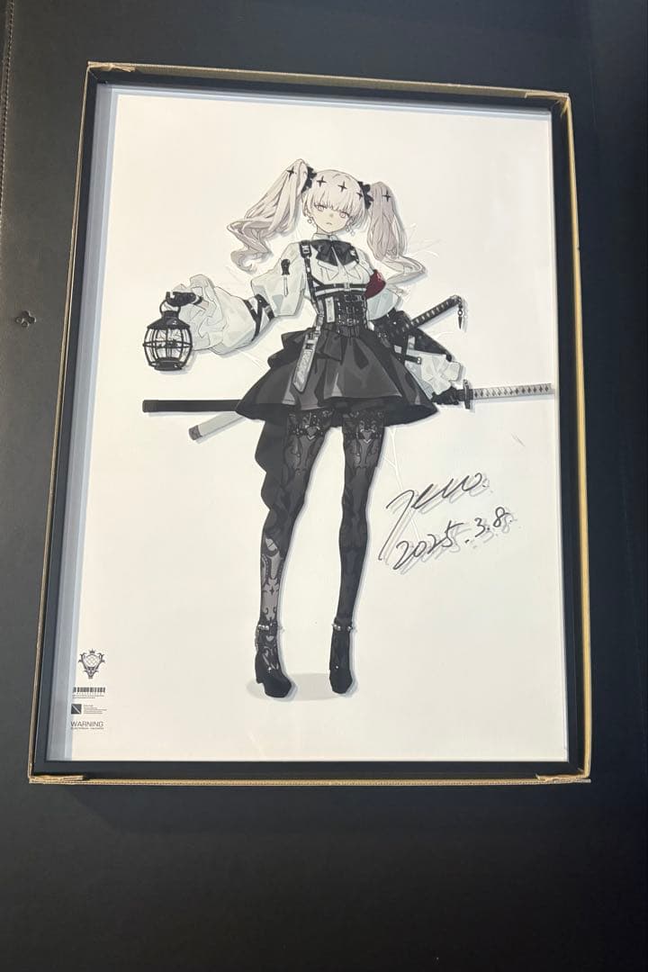 neco 個展 直筆サイン アートパネル　重兵装型女子高生　複製原画