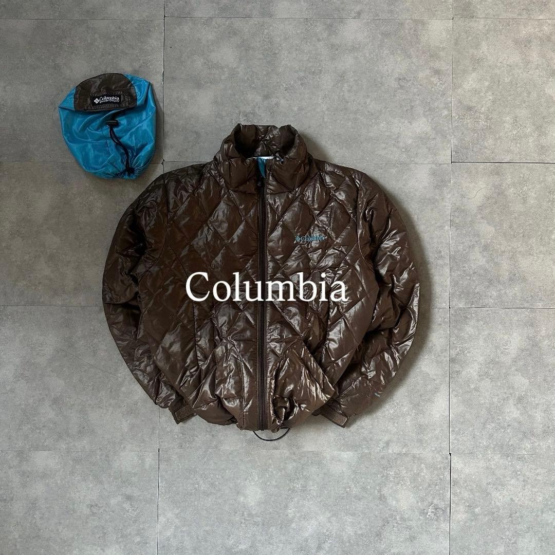 【超希少⭐️】極暖Columbia ダイヤキルティングダウンジャケット　水色