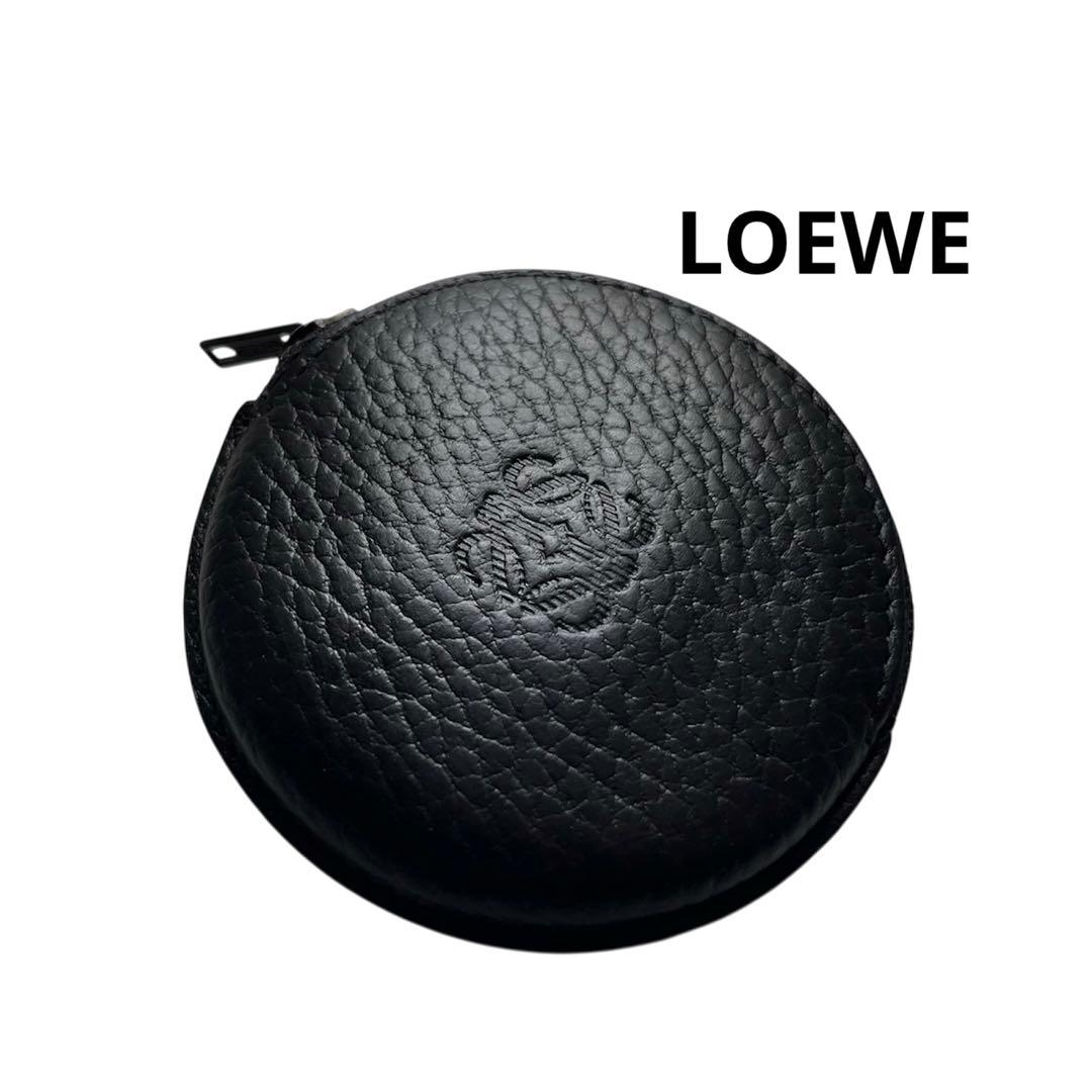 ロエベ　LOEWE 小銭入れ　ケース　シボ革　ブラック　財布　ウォレット