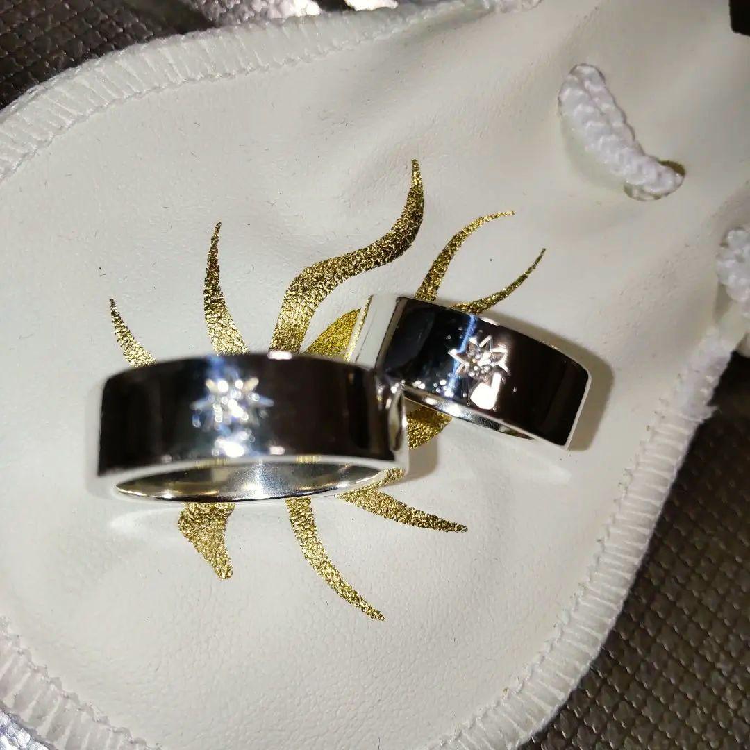 近日削除 １つ星ダイヤモンド ペアシルバーリング