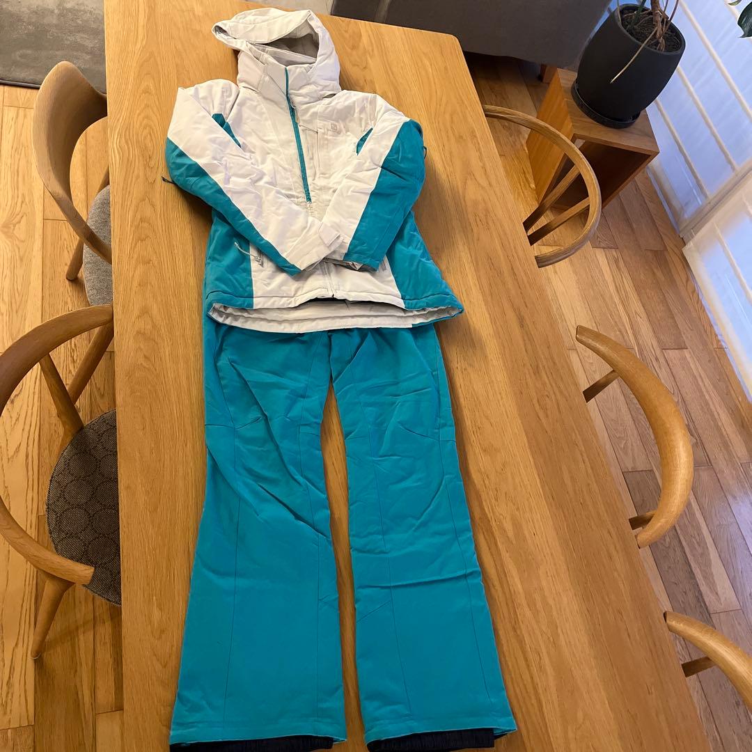 値下げSalomon スキーウェア 女性用 XS ホワイト/ターコイズ SALOMON（サロモン） 【5日限定！全品P10倍！】SALOMON スキーウェア