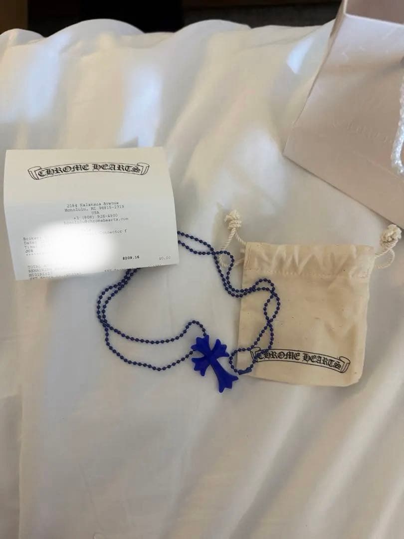 2025年購入【新品】クロムハーツ クロス ラバー ネックレス シリコン 青 CHROME HEARTS（クロムハーツ） ネックレス RUBBER CH CRS SML ラバー