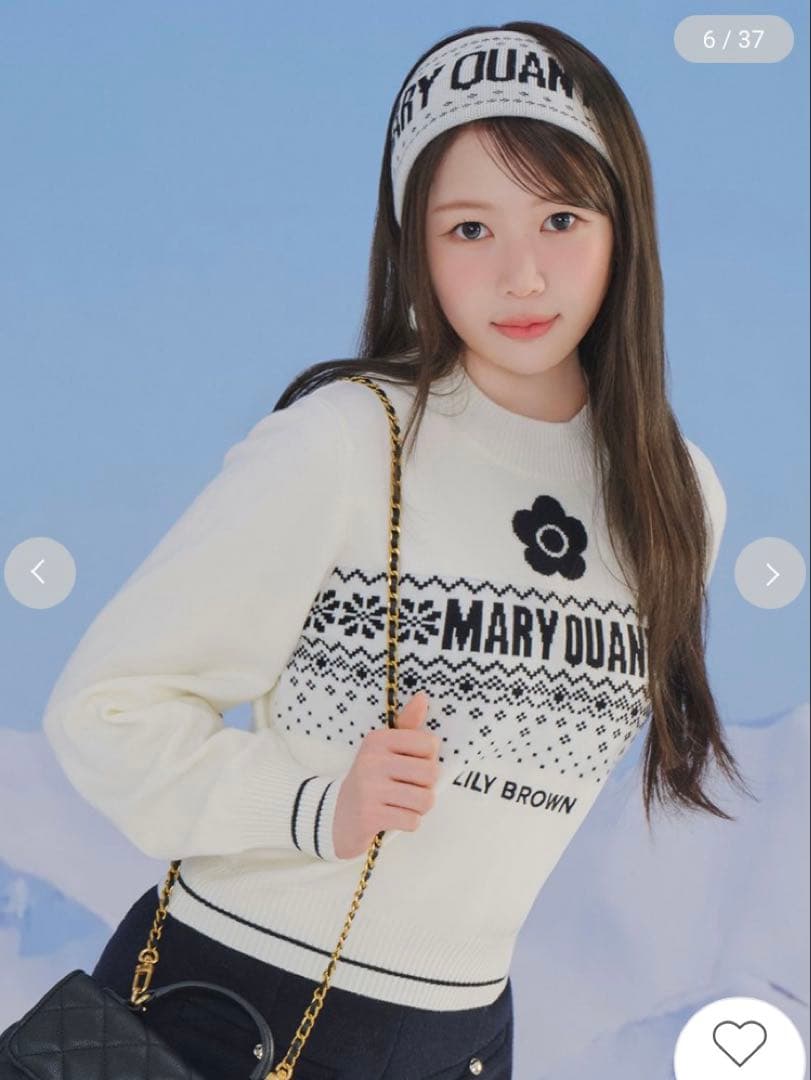 LILY BROWN × MARY QUANT ジャガードロゴニットトップス LILY BROWN｜【LILY BROWN×MARY QUANT】ジャガードロゴニットトップス