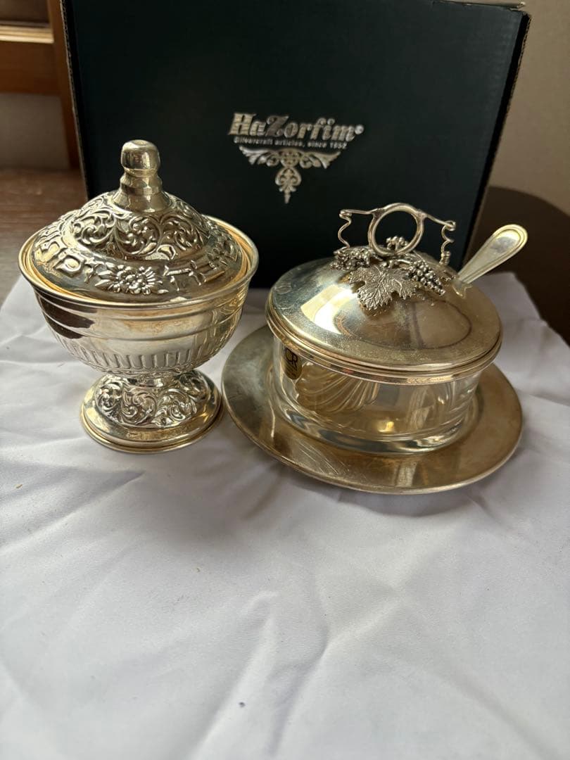 銀製コンディメントセット スプーン付き