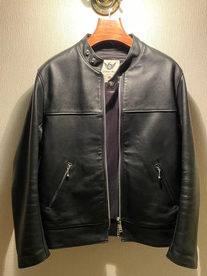 666 Leather Wear レザーシングルライダースジャケット40 666 666 LEATHER WARE 666レザーウエア タイトフィットライダース・LJM