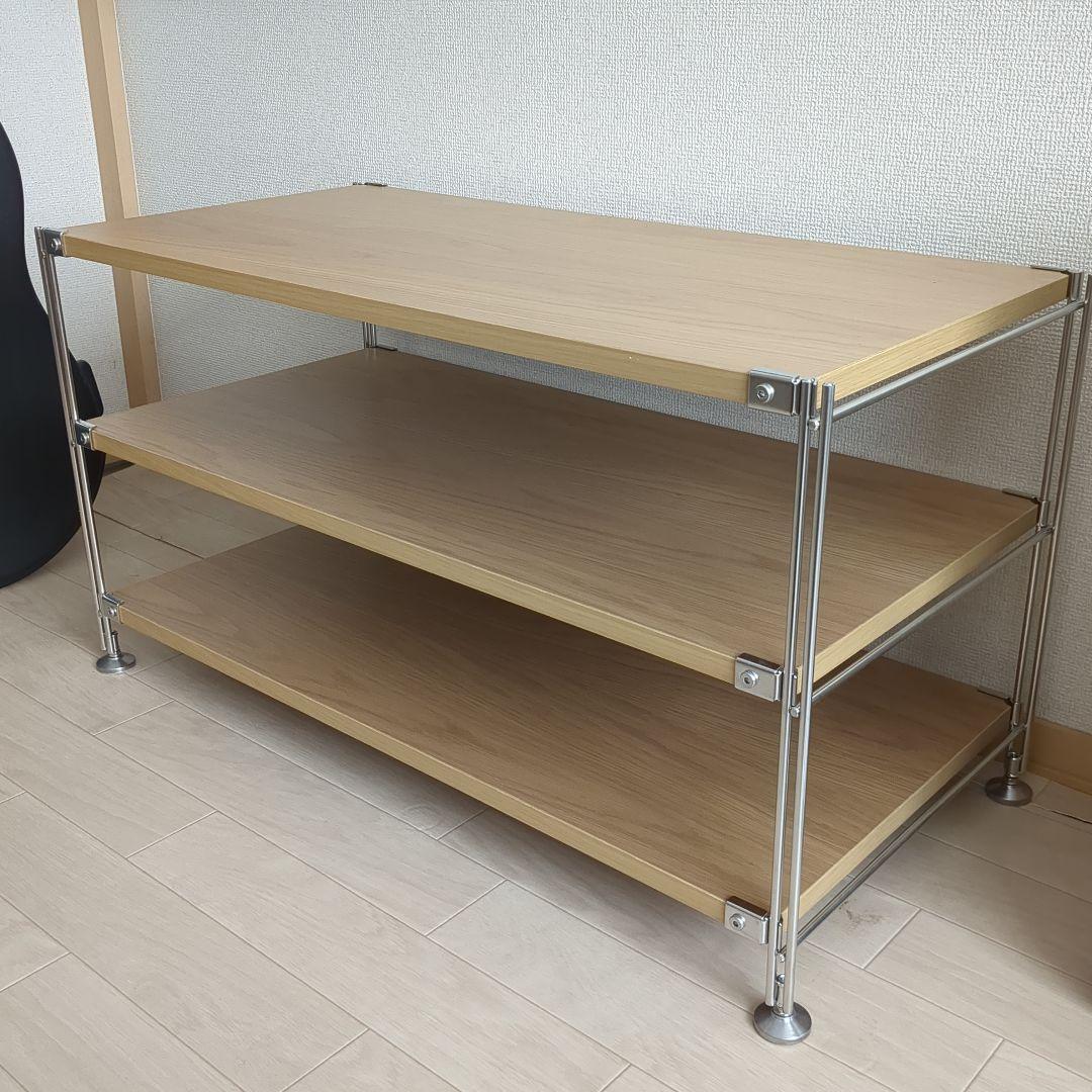 無印良品　ステンレスユニットシェルフ　オーク材　幅84cm 高さ46cm