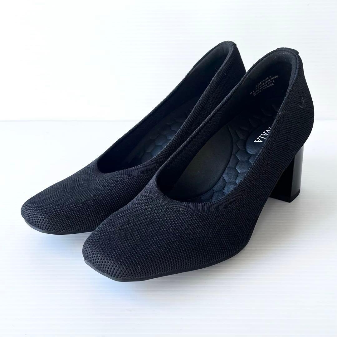美品✨ VIVAIA ビバイア スクエアトゥ ヒール パンプス 黒 23.5