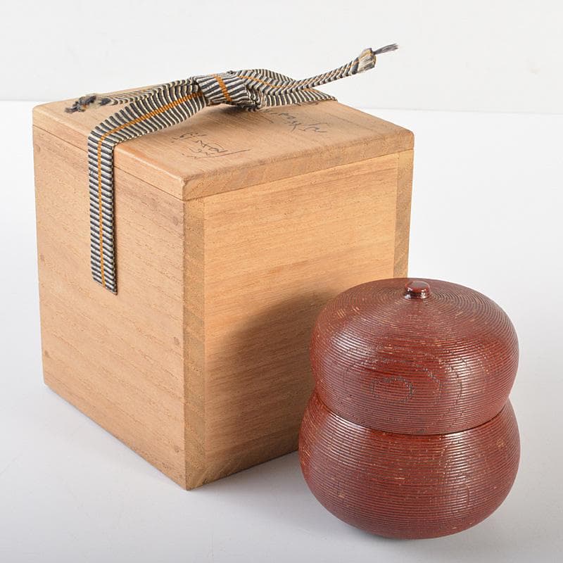 茶道具　越前塗　糸目　七宝蒔絵　瓢茶器　共箱　V　R6794