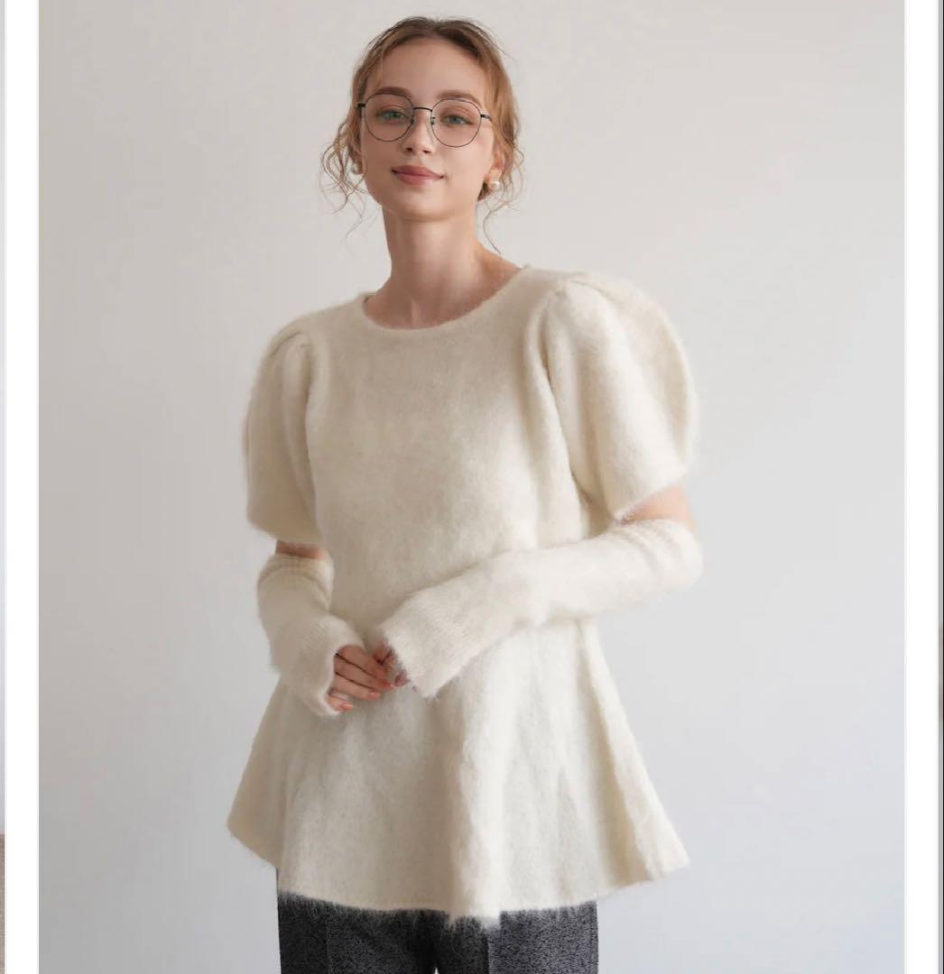 正規品　acka soft mohair knit ホワイト　ニット　モヘヤ