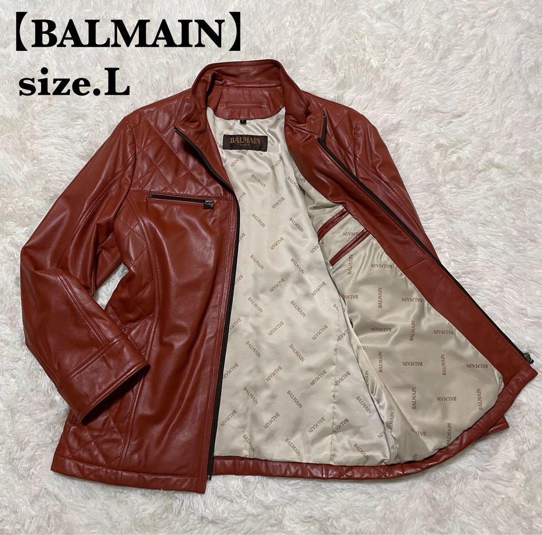 美品　バルマン　ラムレザー ジャケット　シングル　ライダース　キルティング