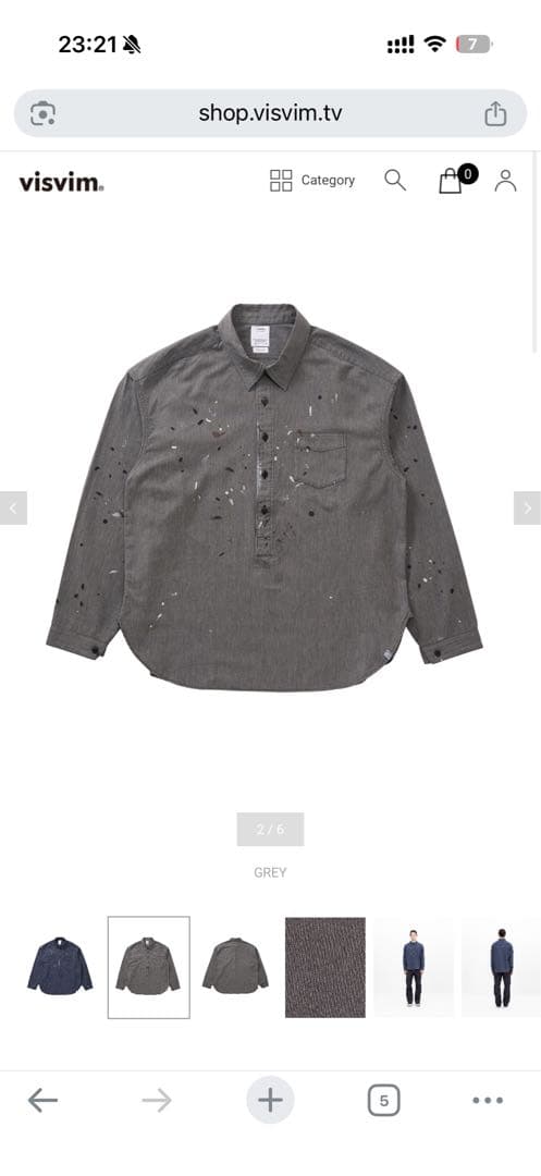 トップス visvim 26ss 1910 P.O. CHAMBRAY L/S VISVIM / 1910 P.O. CHAMBRAY L/S (Grey)