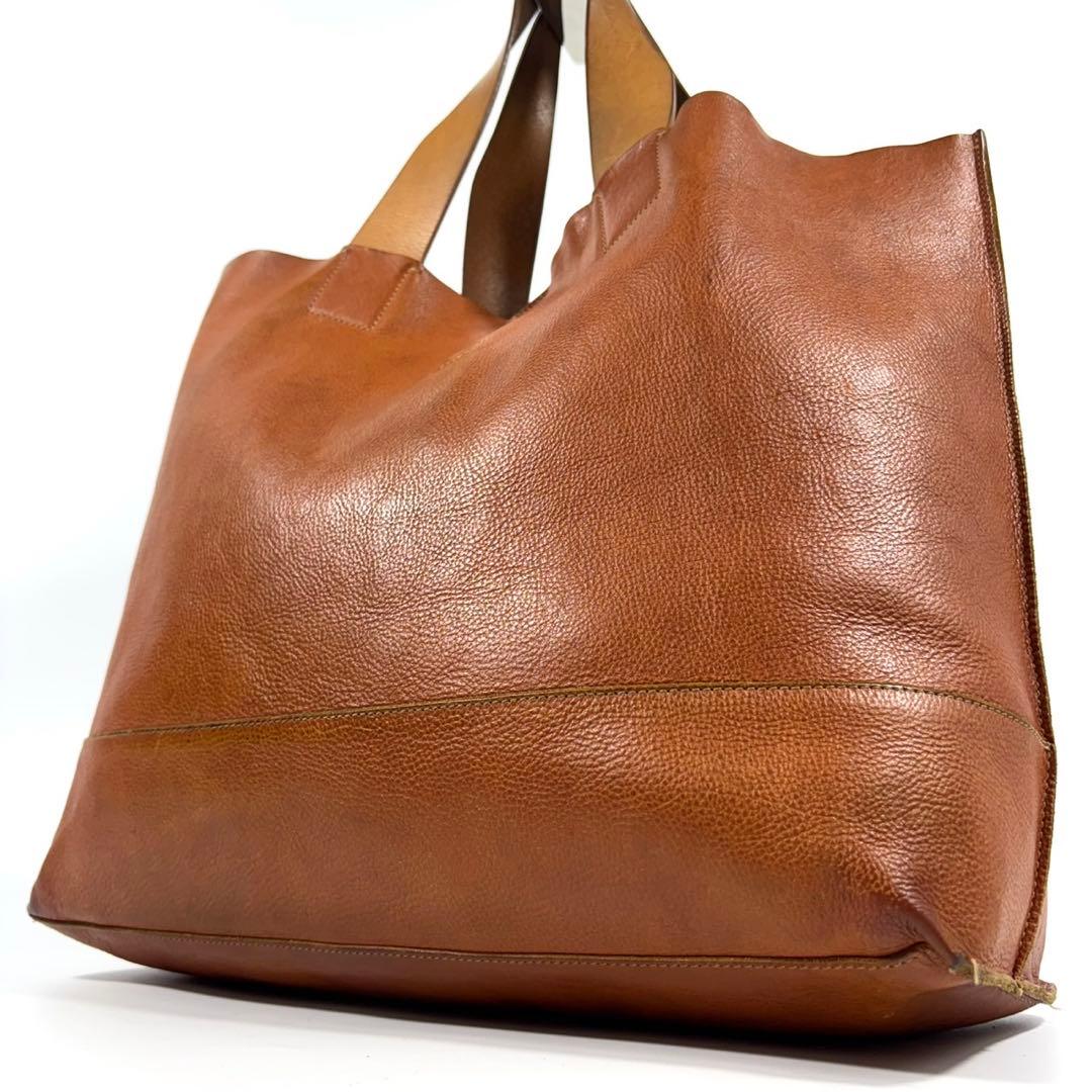 ✨希少 美品✨イルビゾンテ トートバッグ A4可 レザー ヤキヌメ ブラウン 茶