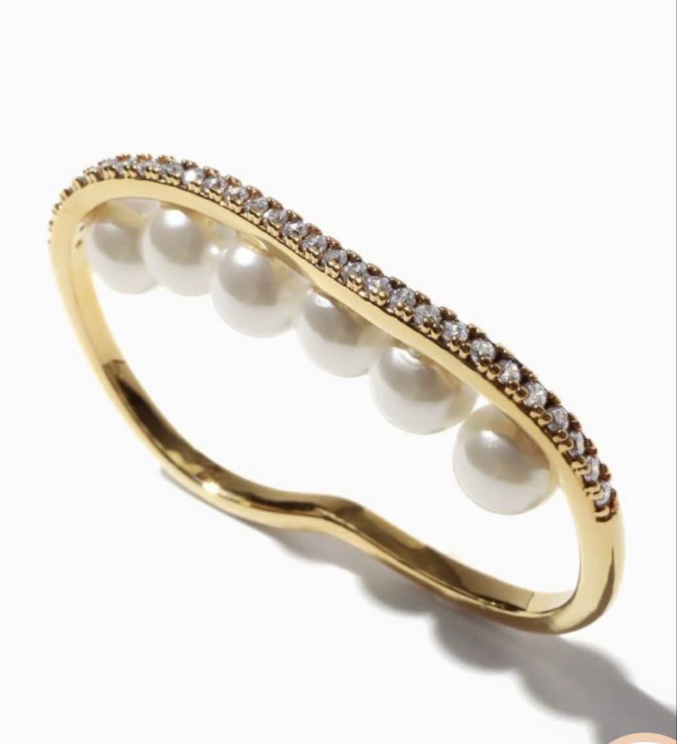 ステラハリウッド　ビジューラインパールフィンガーリング（ゴールド）未使用品