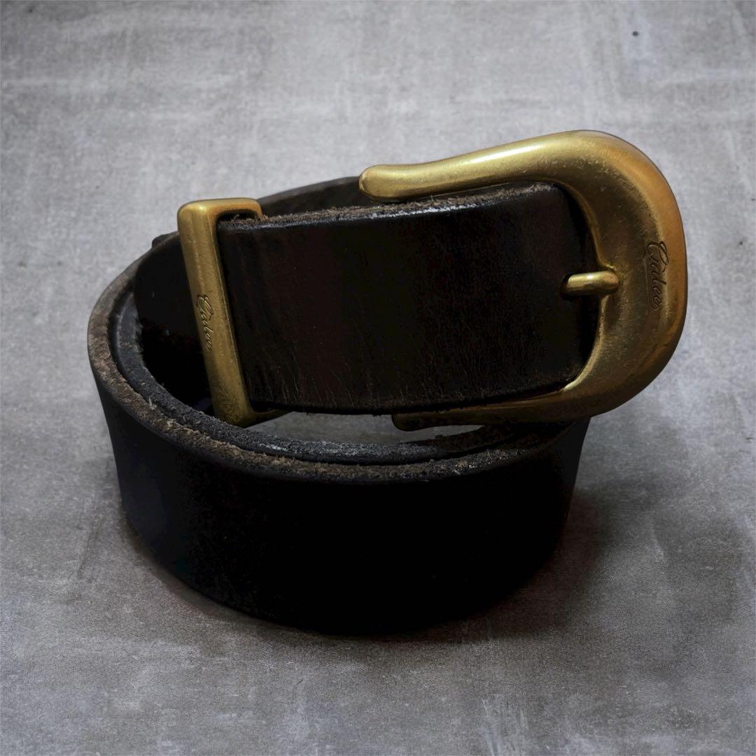 【希少】キャリー　レザー　ベルト　プレーン　金　ゴールド　カウハイド 20220024_topa.jpg